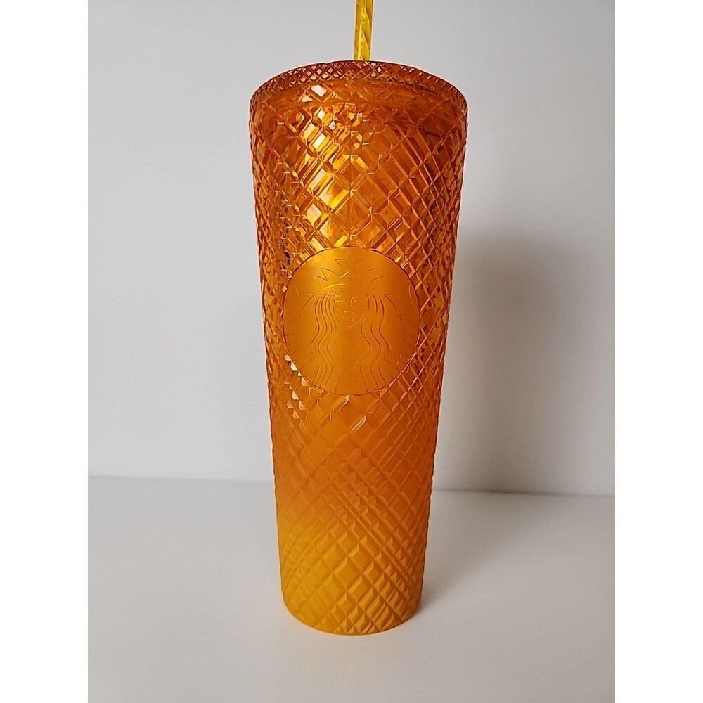 Starbucks 2022 Summer Orange Mango Ombre Jeweled Venti Cold Cup Tumbler 24oz - Picture 2 of 9